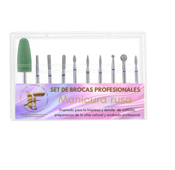 SET DE BROCAS PROFESIONALES (manicura rusa)