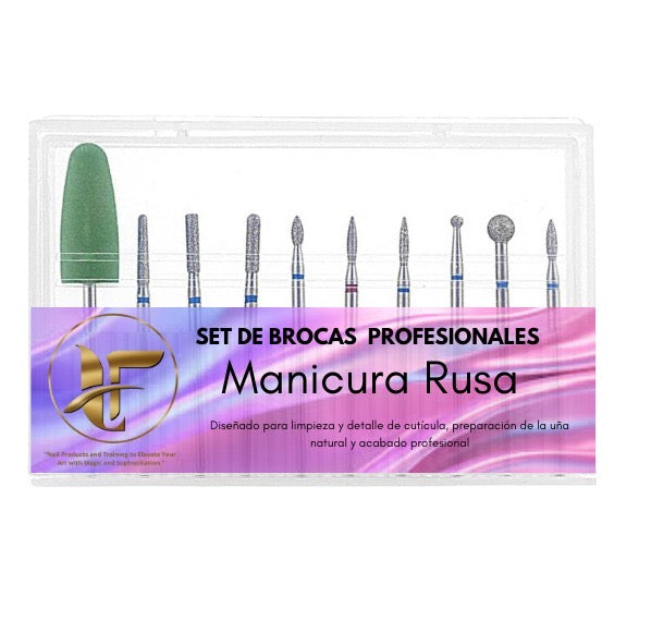 SET DE BROCAS PROFESIONALES (manicura rusa)